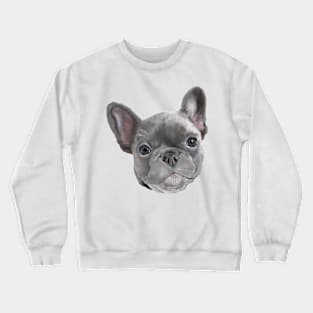 French Bulldog Puppy on White Crewneck Sweatshirt